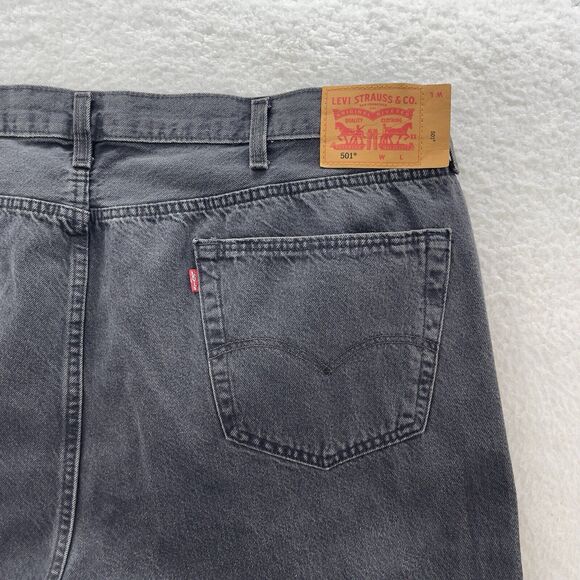 Levi's 501 Original Straight Leg Jeans Men 52x32 Black American Preppy Denim - Picture 8 of 10